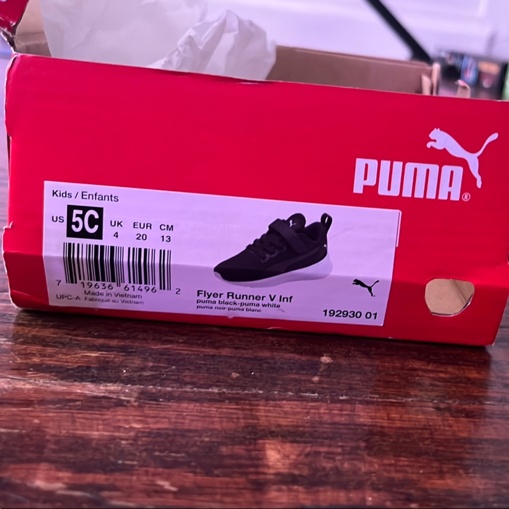 Puma Black and White Kids Sneakers - Picture 3 of 5